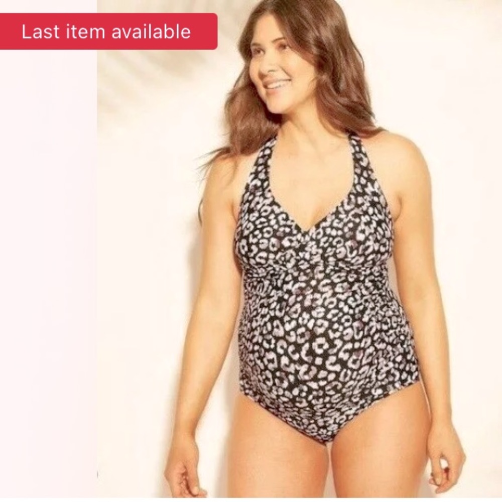 Isabel maternity one piece swimsuit cheetah print